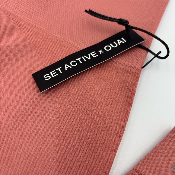 OUAI x Set Active seamless running yoga womans ribbed Melrose place Leggings - Picture 3 of 9